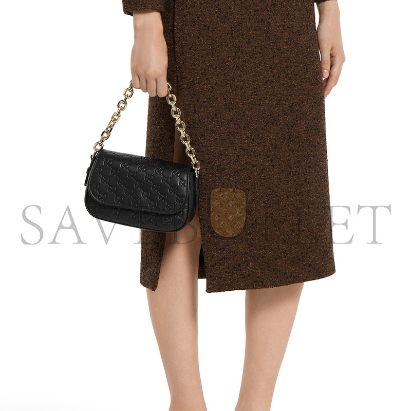 GUCCI GG EMBLEM SMALL SHOULDER BAG 847448 (20.5*13*7cm)